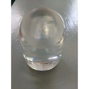 Hadeland Figurine Paperweight Eskimo Crystal Norway Art  Scandinavian Etched